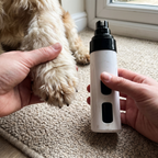 Holding the grinder gently to a dog's paw